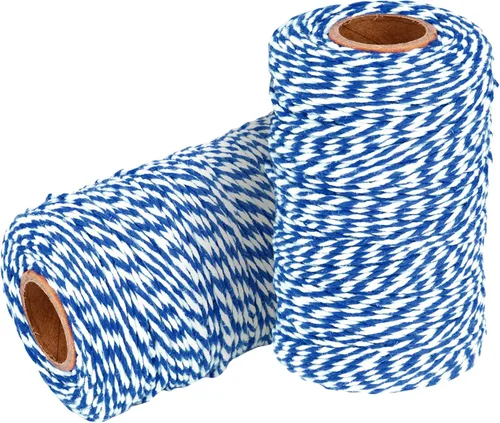 Vista 21 de Cuerda de Hilo de Algodón para Panaderos: 2 Rollos de Cordel para Manualidades Envolver Regalos - 656 Pies de Cordel Negro Blanco para Cocina