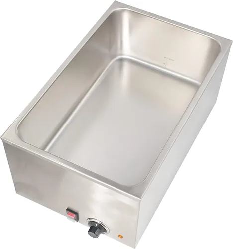 Vista 3 de CMI - Calentador de alimentos comercial, calentador eléctrico de sopa, tamaño de 20 x 12 pulgadas, Bain Marie de acero inoxidable, calentador