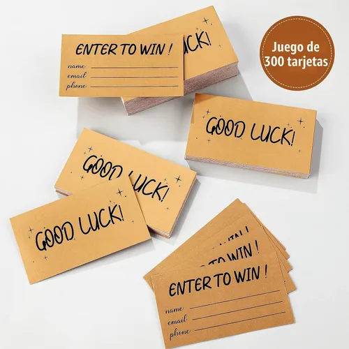 Vista 3 de 300 piezas de tarjetas de rifa "Enter to Win" de 3.5 x 2 pulgadas, tarjetas de formulario de ingreso para concursos, carnavales, rifas, ferias