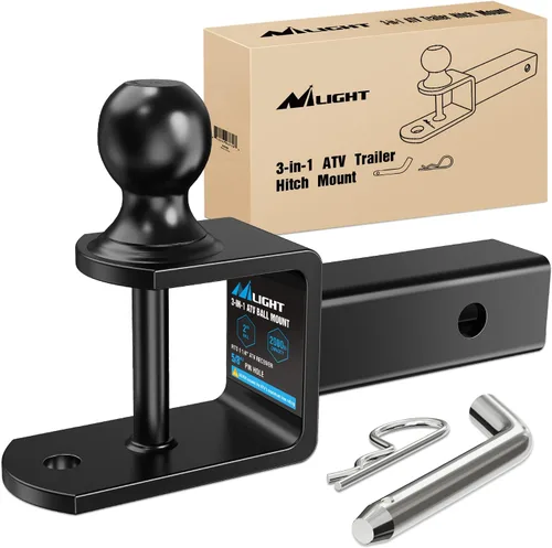 Vista 9 de Nilight - Soporte de enganche múltiple 3 en 1 ATV UTV Bola de 1-7/8 pulgadas se adapta a enganche receptor de 1-1/4 pulgadas nominal de 2000