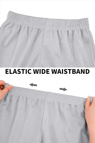 Vista 5 de Resinta Paquete de 4 pantalones cortos deportivos de malla para niñas, pantalones cortos deportivos de verano para niñas, pantalones cortos