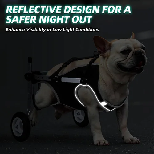 Vista 5 de Nasjac Silla de ruedas para perros para patas traseras, silla de ruedas Negro