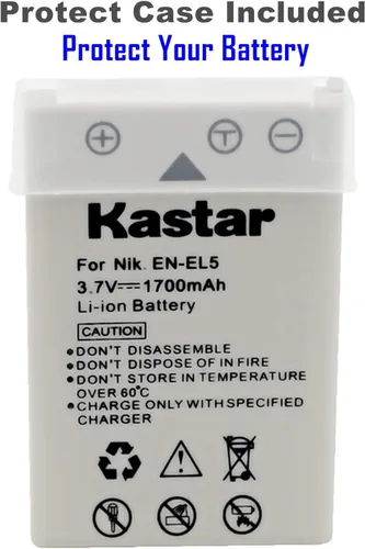 Vista 2 de Kastar Batería EN-EL5 (2 paquetes) para Nikon CoolPix 3700 4200 5200 5900 7900 Coolpix P3 P4 Coolpix P80 P90 Coolpix P100 P500 P510 P520 P530