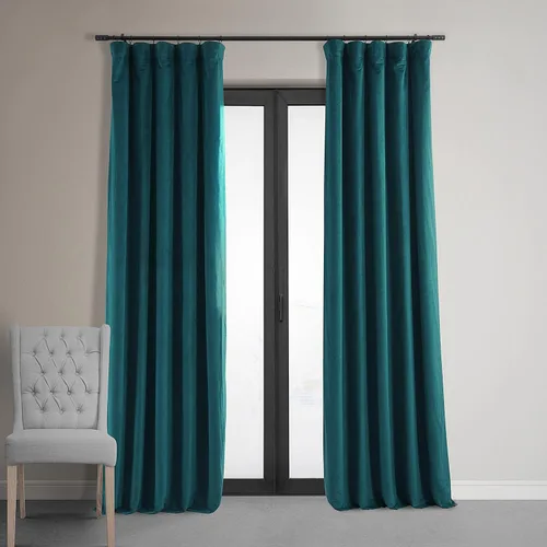Vista 28 de HPD Half Price Drapes Cortinas Opacas Térmicas de Terciopelo Signature para Sala de Estar de 63 Pulgadas de Largo (1 Panel) con Bolsillo para Barra