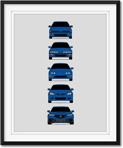 Vista 7 de Custom Car Posters Póster hecho a mano compatible con Acura Integra Evolution Generations e impresión de Acura Integra, multicolor, 8 x 10 pulgadas