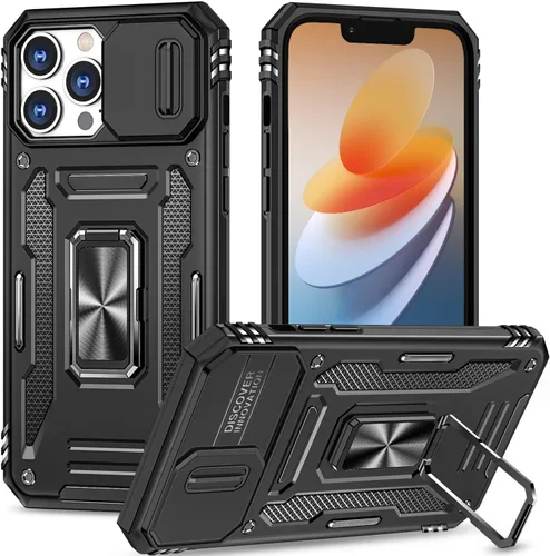 Vista 20 de Funda para iPhone 12 Pro Max con cubierta deslizante para cámara, con soporte para anillo de dedo, soporte magnético para automóvil, para iPhone 12
