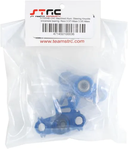 Vista 2 de Nudillos de dirección de aluminio para Traxxas Revo, color azul