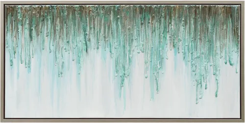Vista 24 de Empire Art Direct Arte abstracto para pared, lienzo pintado a mano con textura por Martin Edwards, marco negro, 24 x 48 pulgadas, goteo nevado 1