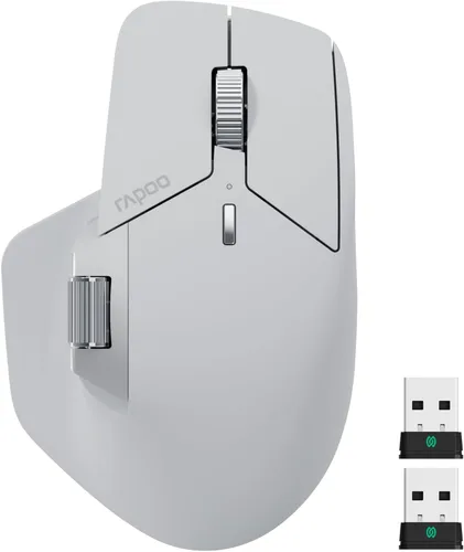 Vista 14 de Rapoo MT760Mini Ratón Inalámbrico Bluetooth - Bluetooth 5.0 y 2.4GHz Conexión Multi-Modo, Compatible con 4 Dispositivos, Tecnología M+ Cross Gris
