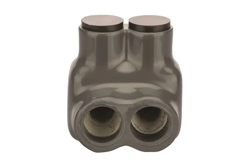 Vista 3 de Polaris - Conector aislado gris para conductor de cobre flexible de filamento fino, rango de cables 1-10 AWG y 2-10 AWG, 2 puertos, hexagonal
