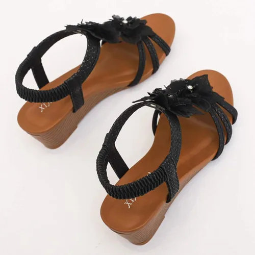Vista 7 de SO SIMPOK Sandalias romanas casuales de cuña para mujer, zapatos cómodos para caminar de verano