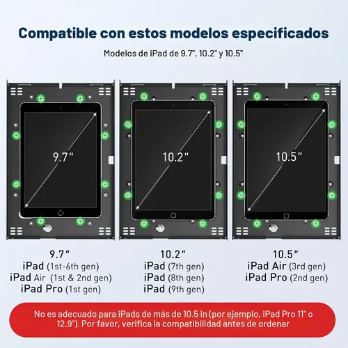 Vista 5 de AboveTEK - Soporte antirrobo para quiosco para iPad, soporte de seguridad para iPad y soporte para tableta con bloqueo, base resistente, giro