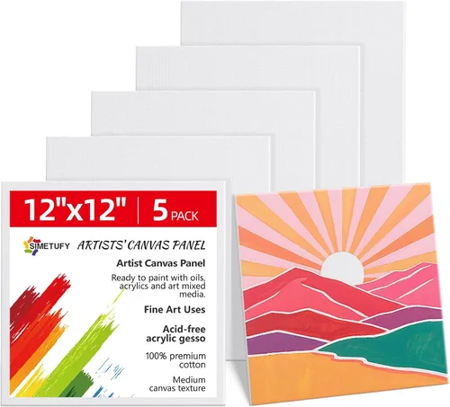 Vista 26 de Simetufy Paquete de 12 Tableros de Lienzo Pequeños para Pintura de 4 x 6 pulgadas - Paneles de Mini Lienzo de 100% Algodón sin Ácidos Imprimados