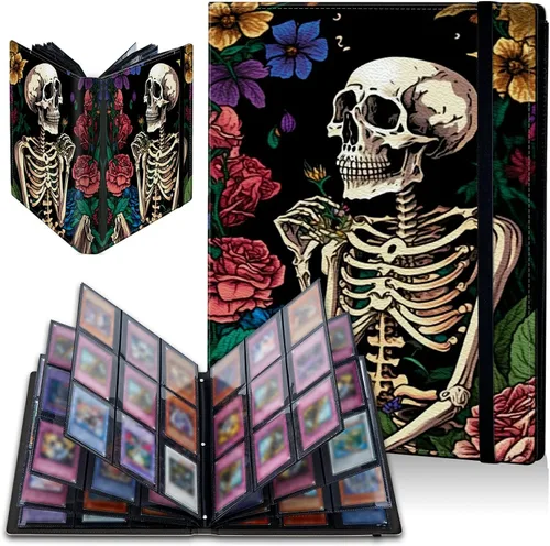Vista 20 de Carpeta de tarjetas de gato negro y luna, 9 bolsillos para álbum de tarjetas intercambiables, carga lateral, 360 bolsillos, tarjetero de poliuretano