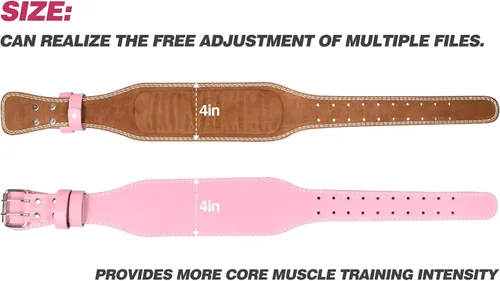 Vista 4 de IFAST Cinturón de levantamiento de pesas y correas de muñeca, cinturón de levantamiento de pesas para mujer con cinturón de soporte lumbar acolchado