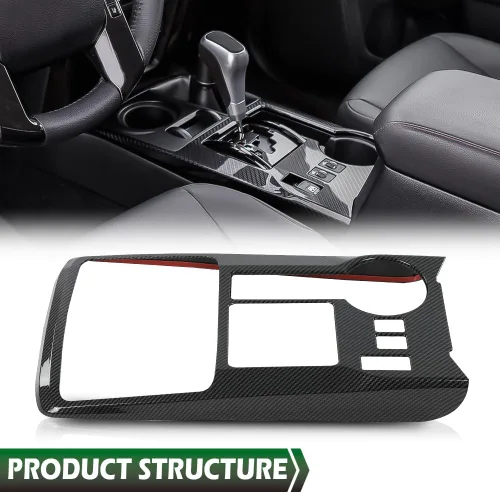 Vista 4 de GRAND ORANGE Cubierta decorativa para panel de palanca de cambios de consola central compatible con Toyota 4Runner 2010-2022