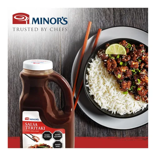 Vista 4 de Minor's Salsa teriyaki y salteada, salsa barbacoa y adobo, botella a granel de 4 libras y 9.6 onzas (el embalaje puede variar) (paquete de 2)