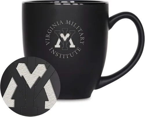 Vista 26 de Rico Industries - Taza de cerámica mate negra con grabado láser estándar de 15oz para NCAA (escuelas T & U) - Para bebidas calientes o frías