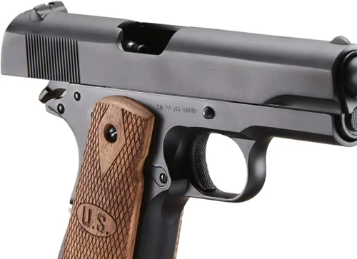 Vista 6 de Double Bell M1911 Pistola de aire comprimido de gas verde con agarre de madera (color: negro)
