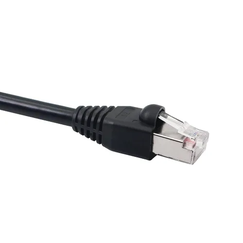 Vista 6 de QIANRENON RJ50 10P10C Cat 5E 26AWG Cable macho a macho modular de cristal enchufe con conectores de blindaje para impresión láser Equipo de control