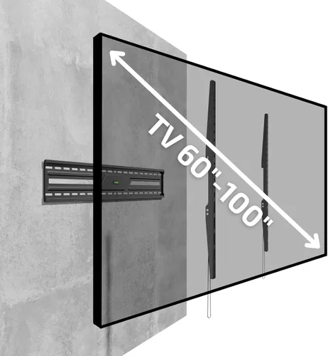 Vista 3 de Superior Electronics - Soporte fijo para TV de pared de 60" a 100" (extra delgado), negro con nivel incluido - SUPSTV007