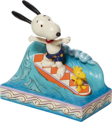 Vista 4 de Enesco Jim Shore Peanuts Snoopy and Woodstock - Figura de surf, 5.5 pulgadas, multicolor