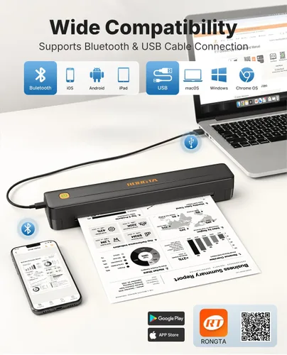 Vista 2 de Rongta Impresora portátil térmica Bluetooth para viajes