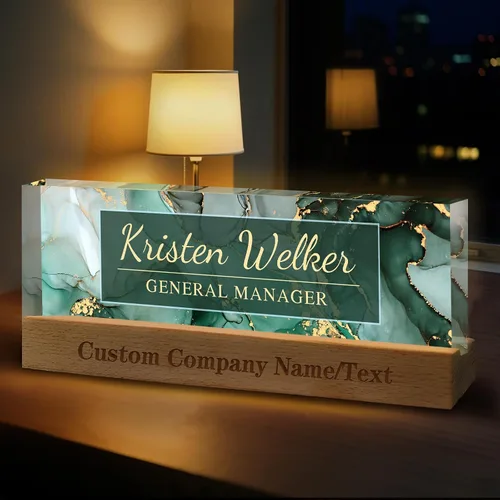 Vista 17 de Regalos personalizados para el día del jefe para hombres y mujeres, placa de nombre personalizada para escritorio, regalos personalizados