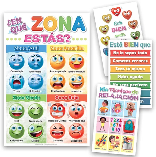 Vista 7 de Taller de DeeDee 4 Pósteres del Termómetro de Sentimientos para Niños