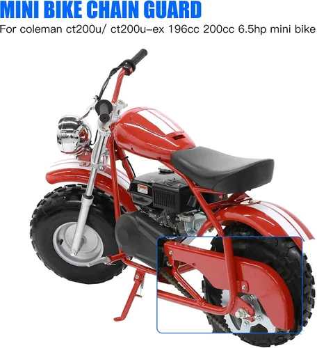 Vista 2 de YOXUFA Mini cubierta protectora de cadena para bicicleta compatible con Coleman CT200U Trail 200 CT200U-EXR CT200U-EX Predator 212cc 196cc 200cc