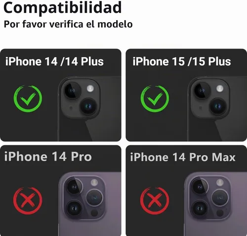 Vista 2 de Korecase - Protector de lente de cámara para iPhone 14/14 Plus y iPhone 15 Rojo