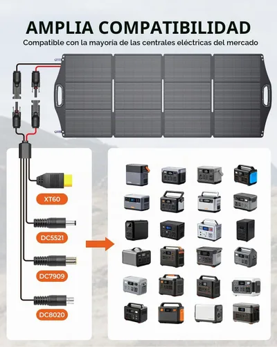 Vista 5 de Panel solar de 200 W, cargador de panel solar BigBlue SolarPowa 200 con soporte para campamento, IP68 impermeable, portátil y ligero, 25%