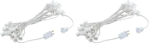 Vista 6 de Novelty Lights Cadena de luces de Navidad C7 de 25 pies para exteriores, tira de luces para patio, base de candelabro (C7/E12), espacio de 12 Blanco