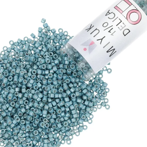 Vista 15 de Miyuki Cuentas de semillas Delica – Tamaño 11/0 (0.1 in), DB0079, forrado azul agua AB, 0.3 oz, aprox. 1440 cuentas, fabricado en Japón