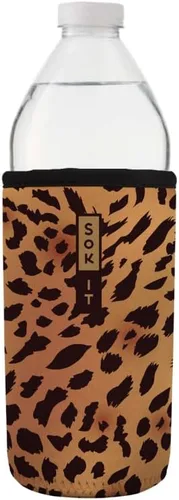 Vista 164 de Sok It BotlSok Funda para botella de agua con cubierta de neopreno aislante (Floral abstracto, se ajusta a CamelBak o Nalgene de 12 onzas)