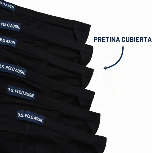 Vista 5 de U.S. POLO ASSN. Calzoncillos de bikini para hombre, paquete de 6 unidades Cuerda negra