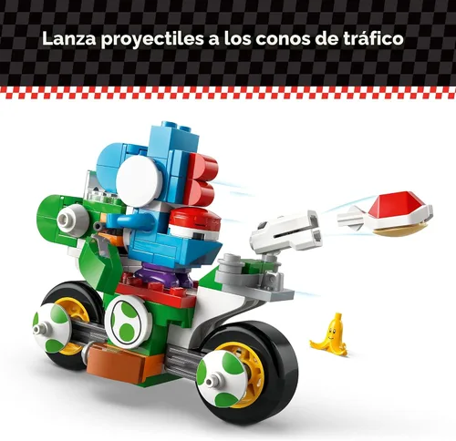 Vista 4 de LEGO Super Mario: Bicicleta de Yoshi del Mario Kart - Juego de Construcción de Juguetes para Niños, Niños y Niñas, Edades 7+ - Juguete del Mario