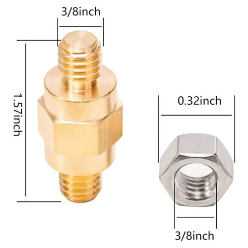 Vista 2 de Perno de terminal de batería de poste lateral compatible con GM y otros accesorios a la batería, tornillos extensores de poste de batería estándar