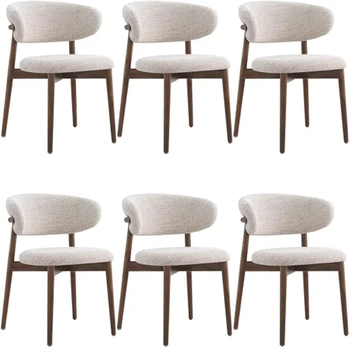 Vista 18 de YVYKFZD Juego de sillas de comedor, sillas de cocina de madera maciza, silla de comedor tapizada con respaldo curvo, silla de sala de estar sin Gris