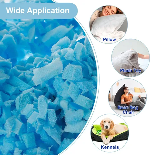 Vista 4 de uxcell Relleno de espuma viscoelástica triturada, espuma de relleno de puf de 5 libras para sillas de puf, cojines, sofás, almohadas y más