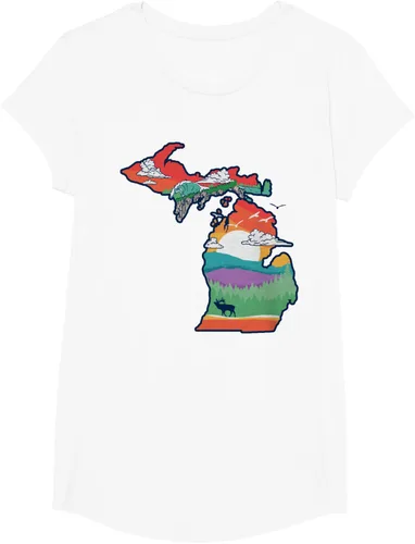 Vista 21 de Michigan Outside - Camiseta con ilustración artística