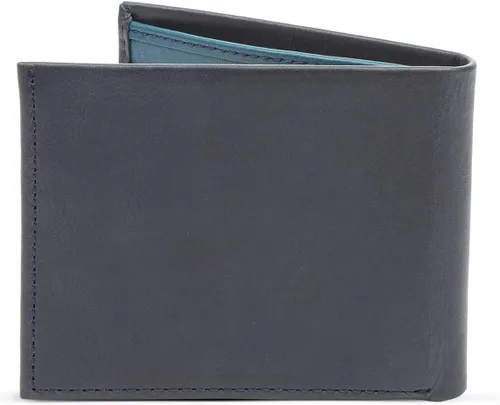 Vista 2 de AC ARTURO CALLE Cartera de cuero para hombre clásica, RFID Bifold, New England Azul, Classic