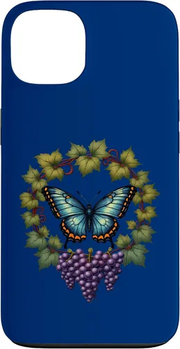Vista 7 de Blue Winged Diana Fritillary Butterfly and Grape Vine Case for iPhone XR