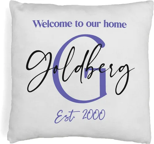 Vista 11 de sockprints Personalized Pillow Case Cover 18x18 - Throw Pillow Covers - Custom Monogram Accent Pillow - Pillow Covers with Names - Love Makes Our