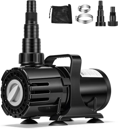 Vista 9 de VIVOHOME - Bomba de agua sumergible de flujo ajustable de 100 W, 700-1800 GPH Stepless Flow Control, 14ft Max Lift, 180° Seamless Adjustable
