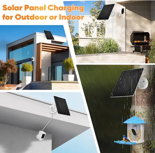 Vista 7 de Panel solar compatible con puerto USB tipo C de cámara anular, con cable de 9.8 pies, para Spotlight Cam Plus/Pro (batería) Stick Up Cam/Pro