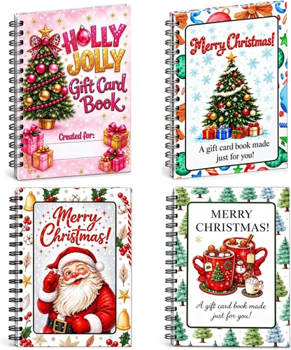 Vista 8 de Christmas Gift Card Book, Spiral Bound Holiday Gift Card Holder，#C