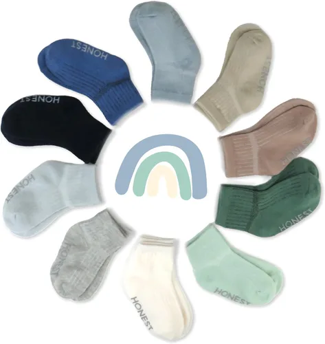 Vista 3 de HonestBaby Paquete múltiple de calcetines acogedores hechos de forma sostenible para bebés, niños pequeños, niños, niñas, unisex, hombres y mujeres