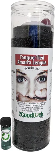 Vista 3 de Kit de velas vestidas atadas con lengua - Veladora Preparada Amarra Lengua