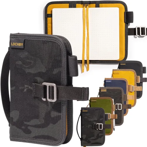 Vista 45 de LOCHBY® Carpeta Field A5 Cubierta de carpeta de 6 anillas Lona encerada resistente al agua Diseño plano Sistema A5 apto para recargar